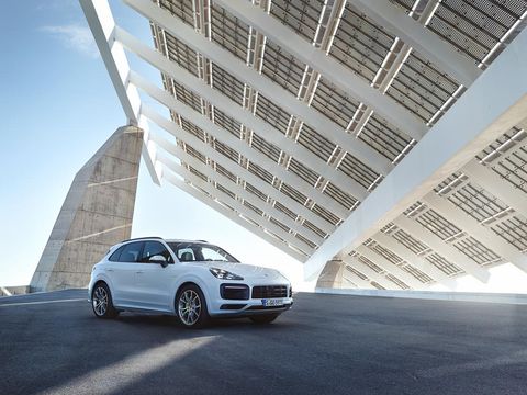 The 2019 Porsche Cayenne E-Hybrid uses a 3-liter turbo V6 and electric motor to generate a system total of 455 hp and 516 lb-ft of torque.