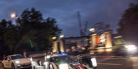 Porsche brought its 919 Hybrid race car and the new Panamera Hybrid to show off in London before the Paris auto show.