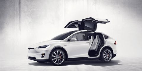 The Tesla Model X P100D is the top-of-the-line SUV from Tesla, all-electric and tuned for ridiculous -
 Ludicrous - acceleration: 2.9 seconds from zero-to-60 mph is claimed, though we didn't see that. Inside it's a fully functional, high-tech family hauler.