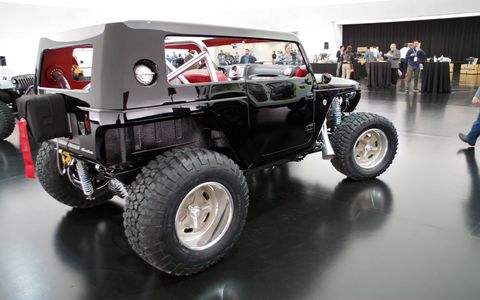 Taking notes out of hot rod and drag racing culture, Jeep turned a Wrangler into a Hemi-powered sand racer.