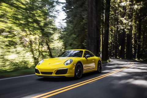 This is the new 911 Carrera T. Porsche says that with less weight, a manual transmission and a standard mechanical rear differential lock, "performance and driving pleasure are heightened." Indeed they are.