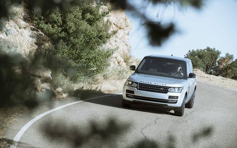 The Land Rover Range Rover SVAutobiography Dynamic in action on canyon roads