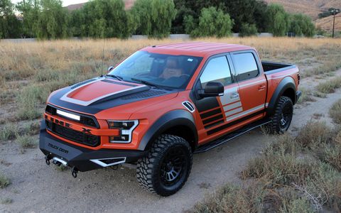 LINE-X teamed up with builder Kenny Pfitzer to build this Raptor show truck for SEMA.