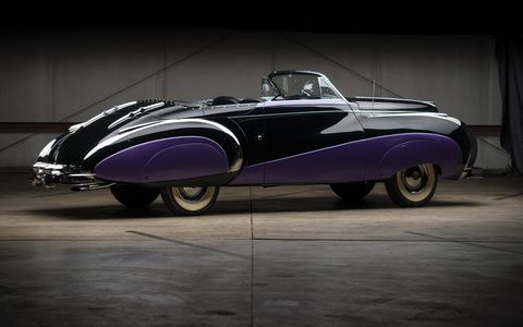 One of two postwar Cadillacs custom-bodied by French coachbuilder Saoutchik, this incredible 1948 Series 62 Cabriolet is headed to the auction block. It will be offered by RM Sotheby's at the 'Icons 2017' sale this December in New York.