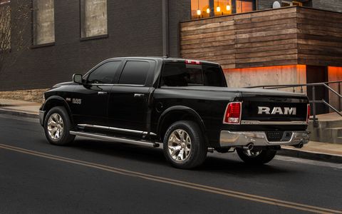 The Ram Laramie Limited is available in seven exterior color choices, including: Brilliant Black, Bright Silver Metallic, Pearl White, Red Pearl, Granite Crystal Metallic, Maximum Steel Metallic and True Blue Pearl.