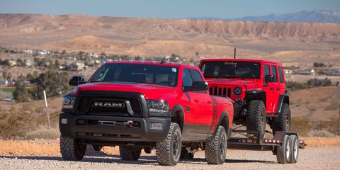 The 2017 Power Wagon weighs in at about 7,000 pounds, can tow 10,030 pounds.