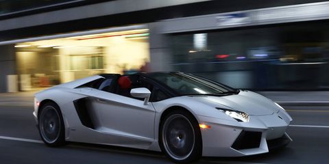 This is the Lamborghini Aventador Roadster. The Aventador SV roadster will look a lot like this but will offer substantially more <i>veloce</i>.