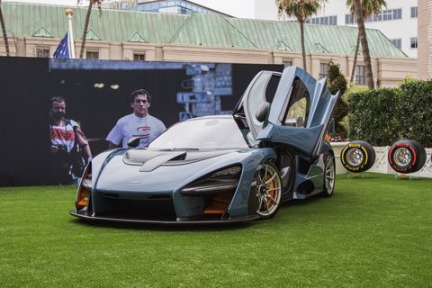 The new McLaren Senna was hidden away across the street in a suite at the Beverly Wilshire hotel. Invitation only, don't you know.