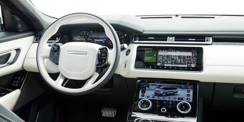 The 2018 Land Rover Range Rover Velar has 24 cubic feet of space in the trunk, 61 cubic feet if you fold the seats down.