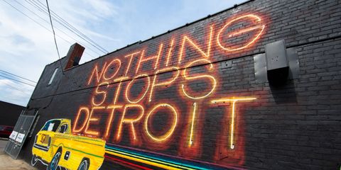 Ryan Doyle's "Nothing Stops Detroit" mural in Eastern Market.
