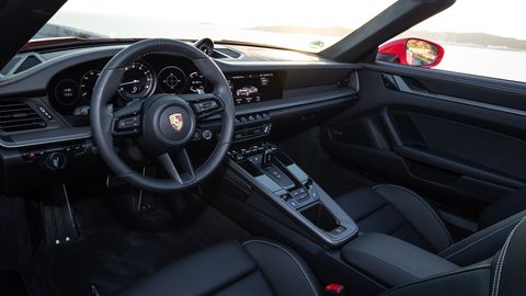 The 2020 Porsche 911 Carrera Cabriolet is a little heavier than the coupe (3,541 to 3,382 lbs.).