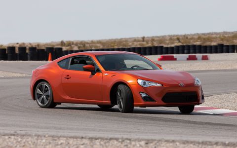 The Scion FR-S is a hot, rear-wheel-drive coupe on the same platform as the Subaru BRZ.