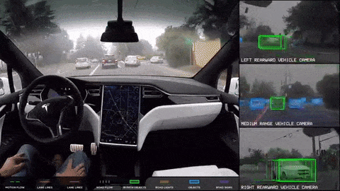 Hands free: A Tesla autonomously drives through California.