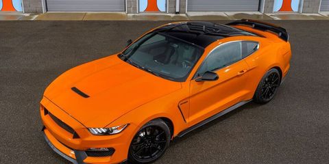The Ford Mustang Shelby GT350 sends 526 hp through a six-speed manual transmission.