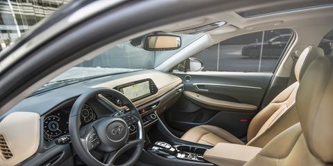 The 2020 Hyundai Sonata's interior is punching above its price class with a well-thought-out and cohesive interior design.