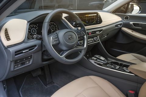 The 2020 Hyundai Sonata's interior is punching above its price class with a well-thought-out and cohesive interior design.