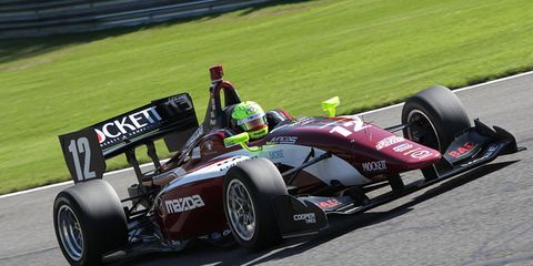 Spencer Pigot turned a lap with an average speed of 114.386 mph on Saturday at Barber Motorsports Park.