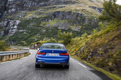 The 2019 BMW 3-Series offers either a 255 hp I4 or a 382-hp I6. Both are turbocharged with an eight-speed automatic.