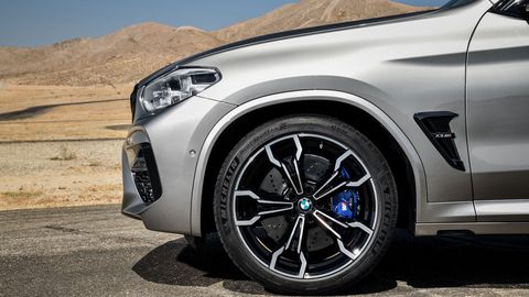 The 2020 BMW X3 M comes with a twin-turbocharged I6 making 473 hp in "base" models, 503 hp in Competition models.