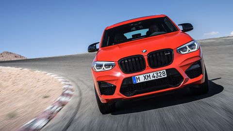 The 2020 BMW X4 M gets the same power and torque as the X3 M, but about 30 percent less trunk space.
