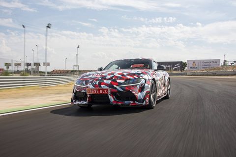 The new Toyota Supra, code-name A90, testing at the Jarama race track in Spain.
