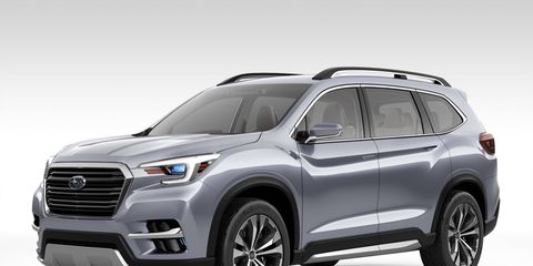 The Subaru Ascent SUV concept rides on a modified version of the Subaru Global Platform.
