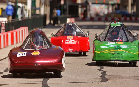 The 2015 Shell Eco-marathon Americas brought over 100 high school and college teams -- and over 1,000 students -- to Detroit to see who could squeeze the most miles out of a drop of gasoline, watt of electricity or...well, equivalent units of a variety other energy sources.