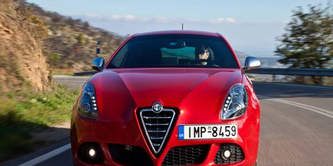 An Alfa Romeo sedan, possibly to be called the Giulia, will make its first public appearance this June. Pictured above is the Giulietta Quadrifoglio Verde hatch.