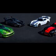 With four of the five final edition Dodge Vipers shown, it reminds us that the Viper's end is near.