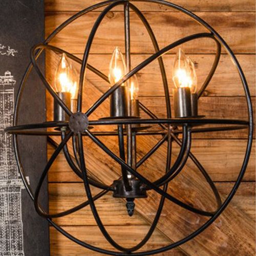 Iron globe online chandelier