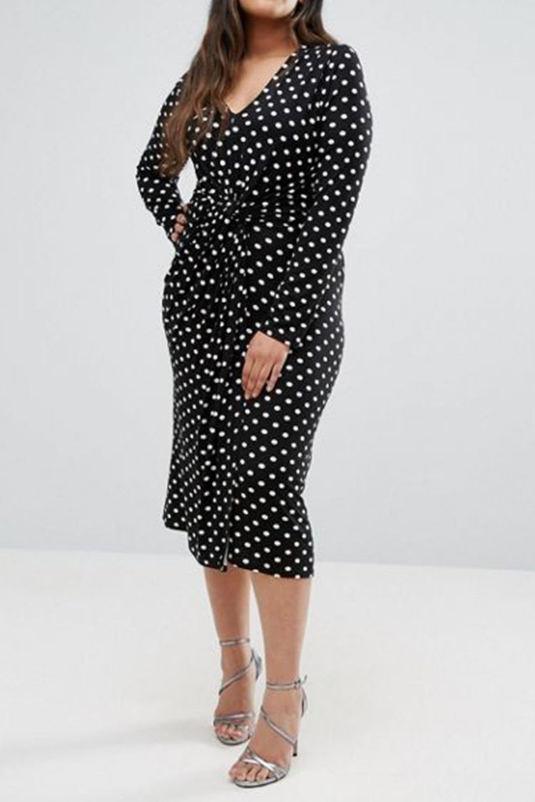 ASOS DESIGN Maternity nursing double layer mini skater dress with pleated  skirt in polka dot