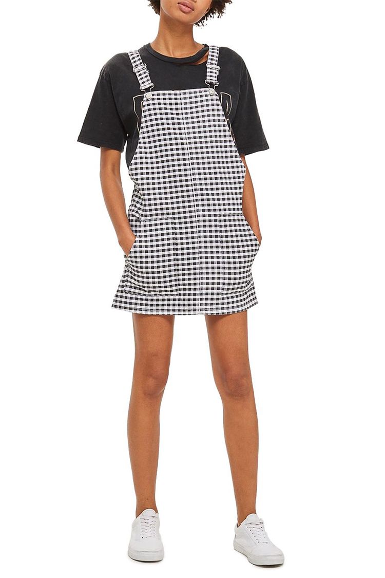 Gingham dungaree dress cheap