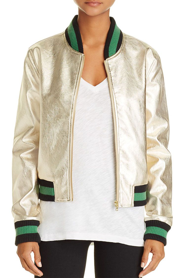 Packers Womens Metallic Bomber Jacket