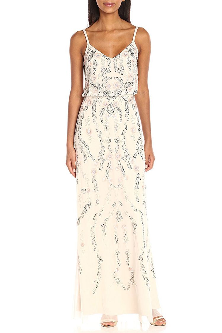 Adrianna papell floral beaded blouson clearance dress