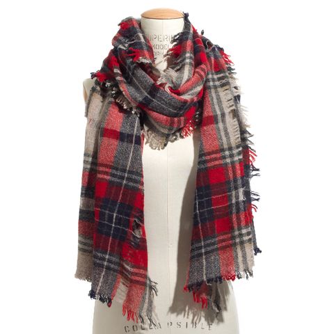 madewell openweave scarf in scottsdale plaid