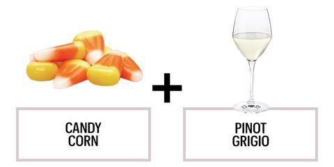<p>Candy corn has a slightly syrupy texture that pairs awesomely with a buttery Pinot Grigio because it has a refreshing finish, says Breitkreutz. </p><p><strong>Recommended wine: </strong><span class="redactor-invisible-space">Kim Crawford Favourite Homestead Pinot Gris</span></p>