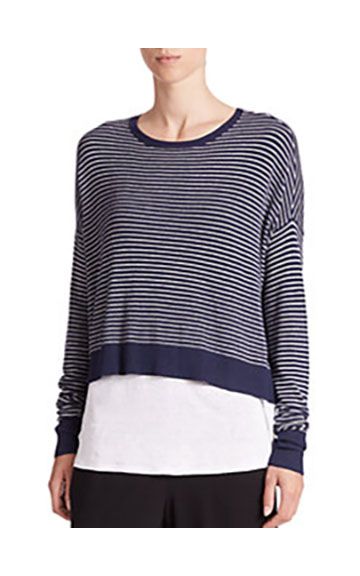 Eileen Fisher Striped Cropped Sweater