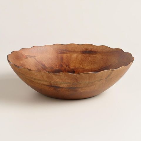 worldmarket mango wood scalloped salad bowl