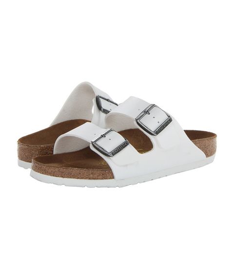 birkenstocks arizona slide sandals in white