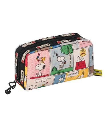 lesportsac peanuts snoopy patchwork rectangular cosmetic case