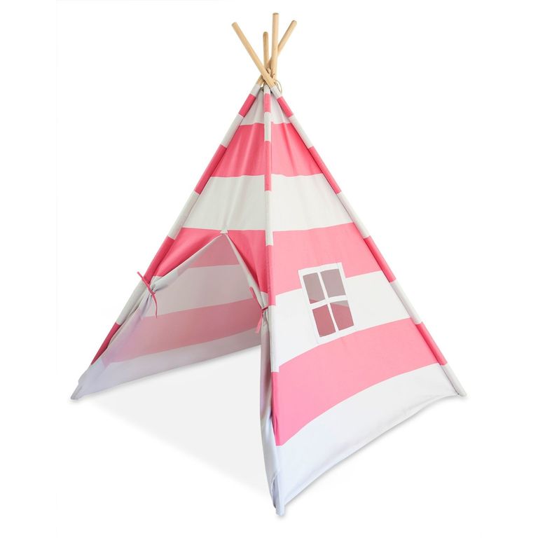 tiny hideaways kids teepee tent bubblegum pink stripe