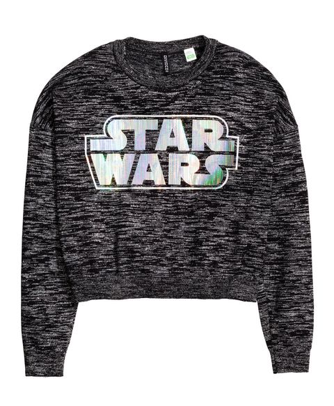 h&m star wars sweatshirt in black