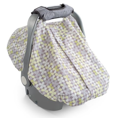 summer infant 2-in-1 carry and cover infant car seat cover clover yellow and purple floral