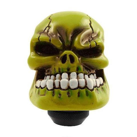 Decor Clear Green Skull Head Shift Knob
