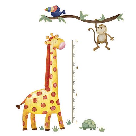 roommates jungle adventure giraffe peel and stick growth chart