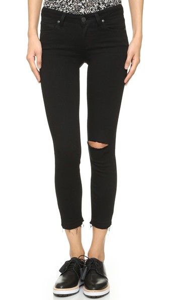 paige denim verdugo crop skinny jeans in black