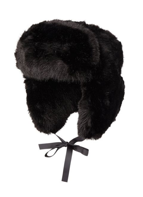 imposter faux fur trapper hat in black