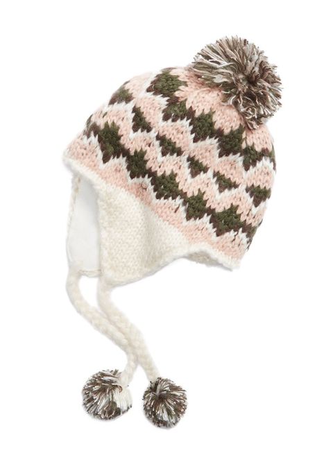 barbour girvan knit trapper hat in vanilla