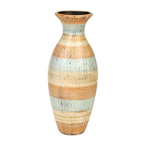 kirklands striped natural ceramic vase