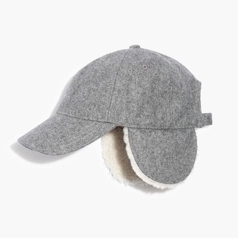madewell baseball trapper cap in gray